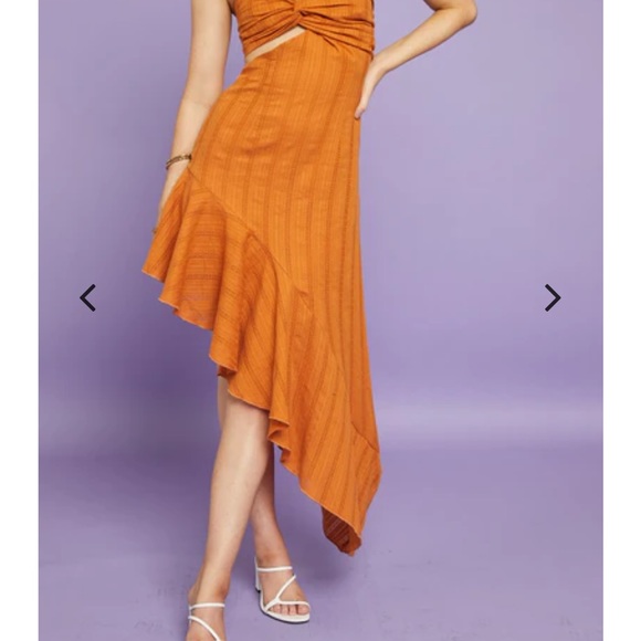 Orange asymmetric dress - Picture 7 of 13